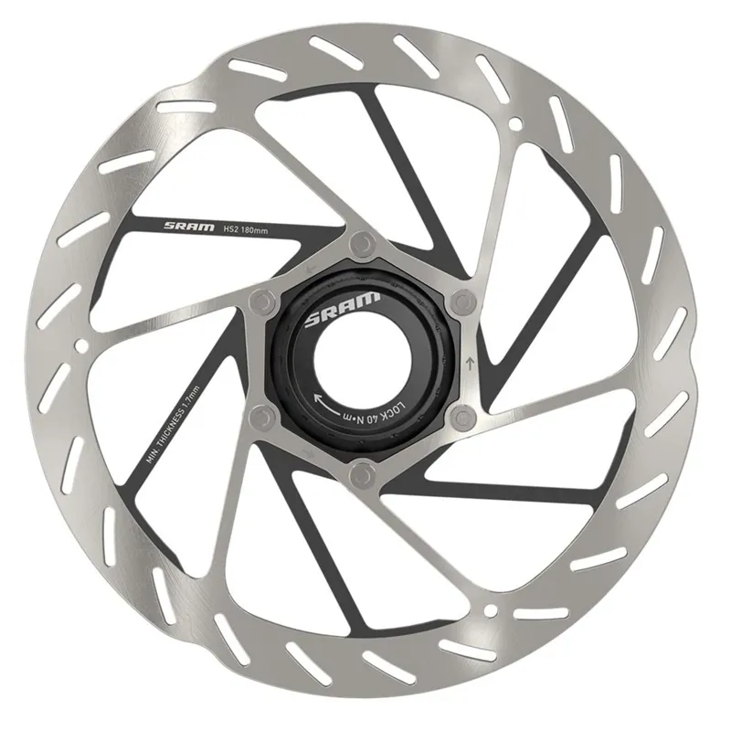 SRAM HS2 6 Bolt Disc Rotor includes Steel Bolts Rounded Silver-1