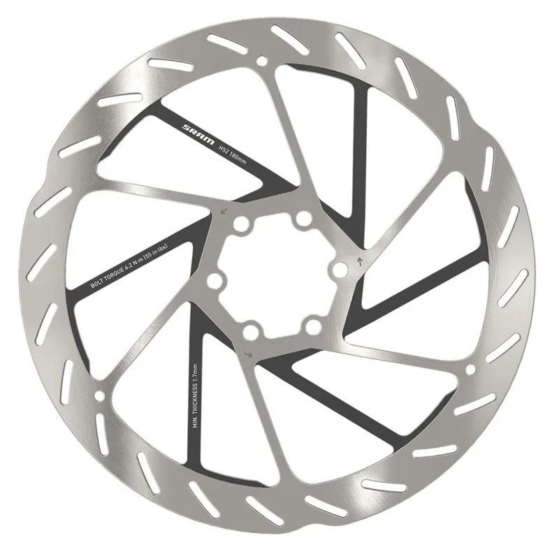 SRAM HS Centre Lock Disc Rotor Lockring Sold Separately Rounded 200mm Silver/Black-2