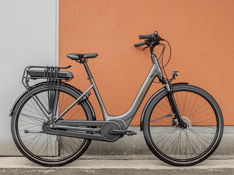 Trek District+ 1 Lowstep Electric Hybrid Bike 2023 Lithium Grey-1