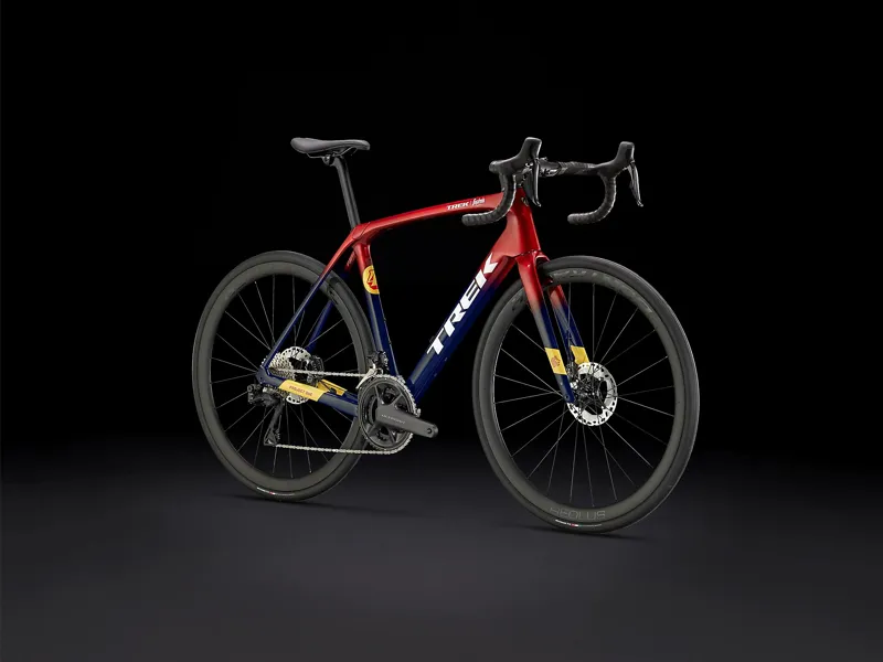 Trek Domane SLR 7 Gen 4 Road Bike 2024 Metallic Red Smoke/Blue Smoke Fade-1
