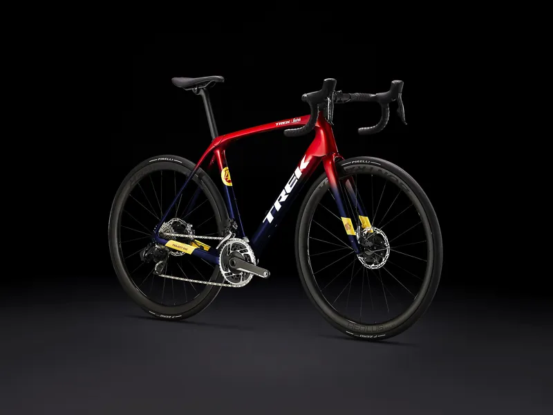 Trek Domane SLR 9 E tap Gen 4 Road Bike 2024 Team Replica Metalic Red Smoke/Blue Smoke Fade-1