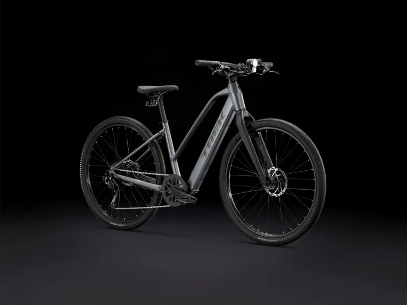 Trek Dual Sport+ 2 Electric Hybrid Bike Galactic Grey-1