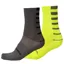 Endura Coolmax Stripe Socks Twin Pack HiViz Yellow