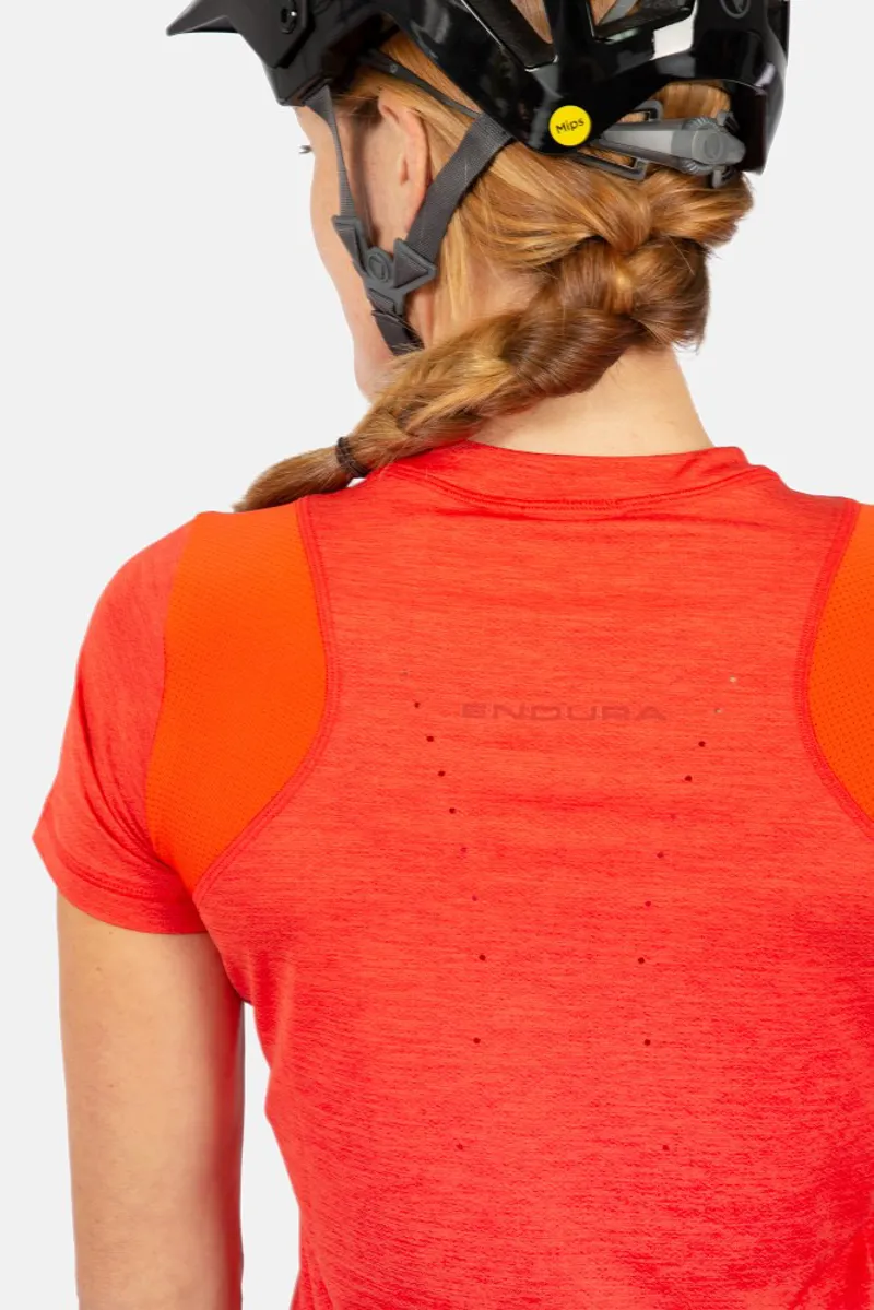 Endura SingleTrack Womens SS MTB Jersey Punch Pink-2