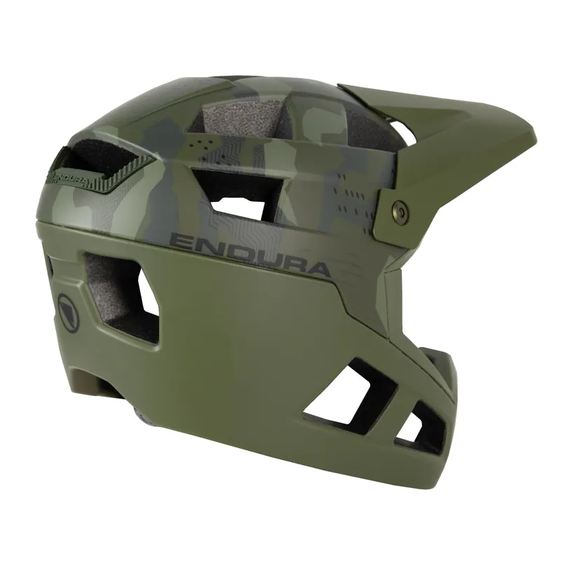 Endura SingleTrack Youth Full Face Helmet Olive Green-1