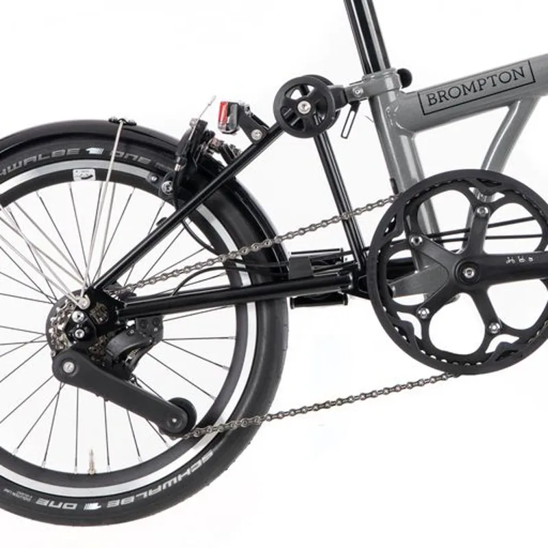 Brompton P-Line Urban Low Bar Folding Bike With Lights 2022 Storm grey-4
