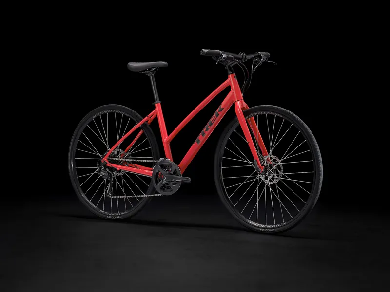 Trek FX 2 Disc Stagger Hybrid Bike 2023 Satin Viper Red-1