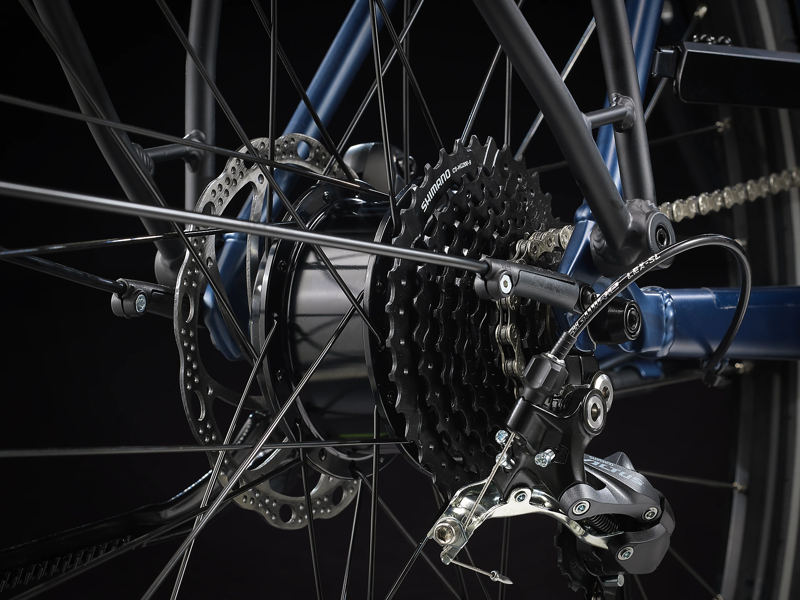 Trek FX+2 Stagger Electric Bike 2023 Satin Mulsanne Blue-4