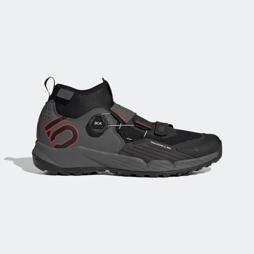 Five Ten Five Ten Trailcross Pro Clip-In MTB Shoes Grey Five/Core Black/Red