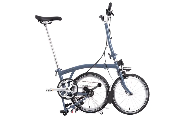 Brompton C-Line Explore Mid Bar Folding Bike 2022 Cloud Blue-2
