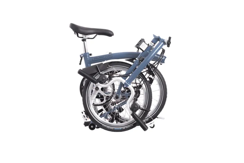 Brompton C-Line Explore Mid Bar Folding Bike 2022 Cloud Blue-3