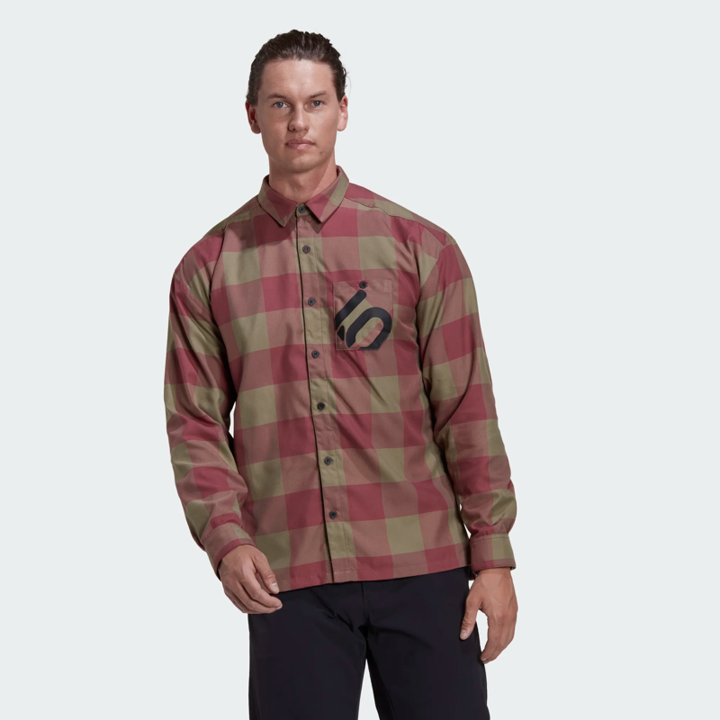 Five Ten Brand of the Brave Flannel LS Shirt Orbit Green/Crimson-1