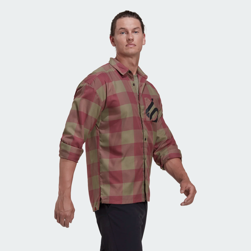 Five Ten Brand of the Brave Flannel LS Shirt Orbit Green/Crimson-2