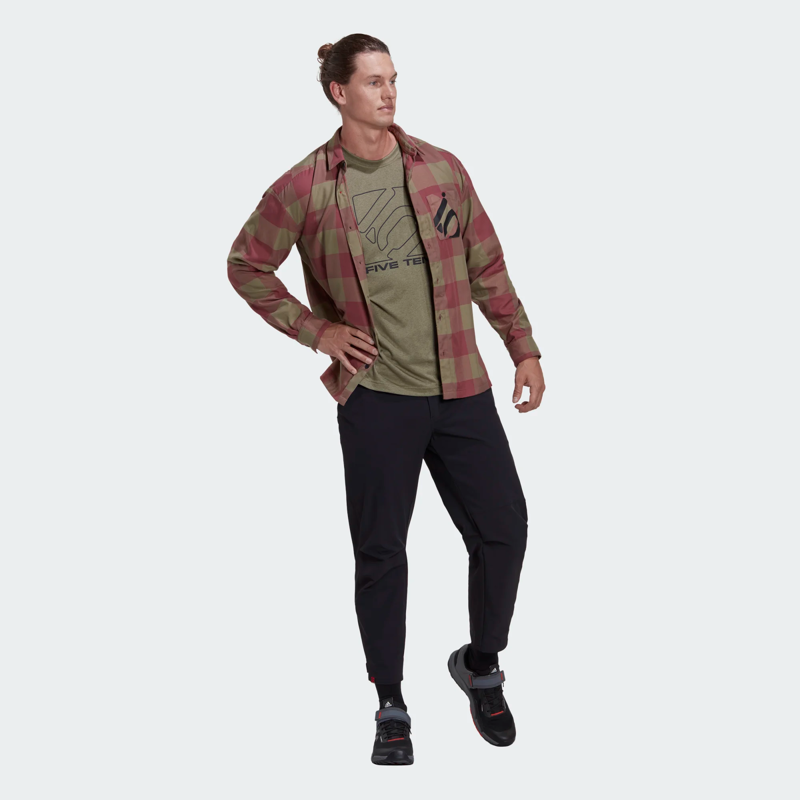 Five Ten Brand of the Brave Flannel LS Shirt Orbit Green/Crimson-4