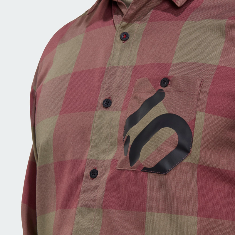 Five Ten Brand of the Brave Flannel LS Shirt Orbit Green/Crimson-5