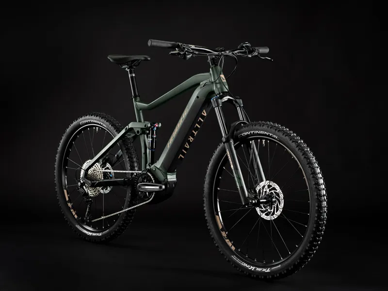 HaiBike All Trail 4 27.5 Electric Mountain Bike 2024 Green/Metal Gold-1