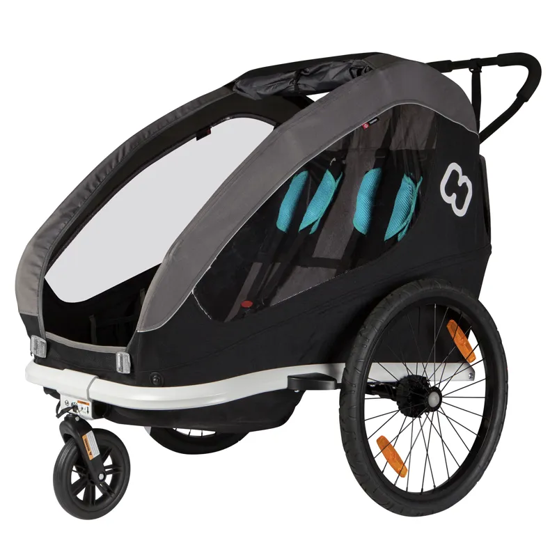 Hamax Traveller Child Bike Trailer: BLACK/GREY twin-1