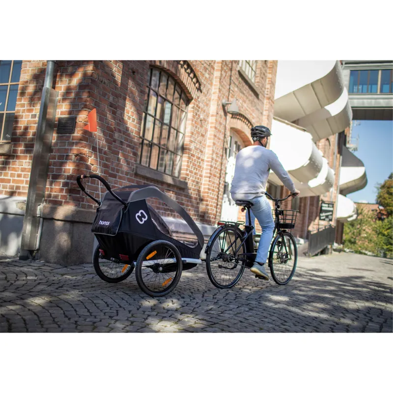 Hamax Traveller Child Bike Trailer: BLACK/GREY twin-3