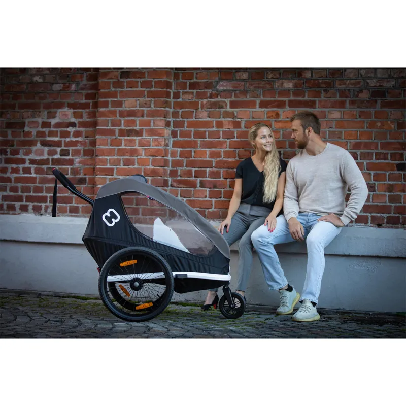 Hamax Traveller Child Bike Trailer: BLACK/GREY twin-4