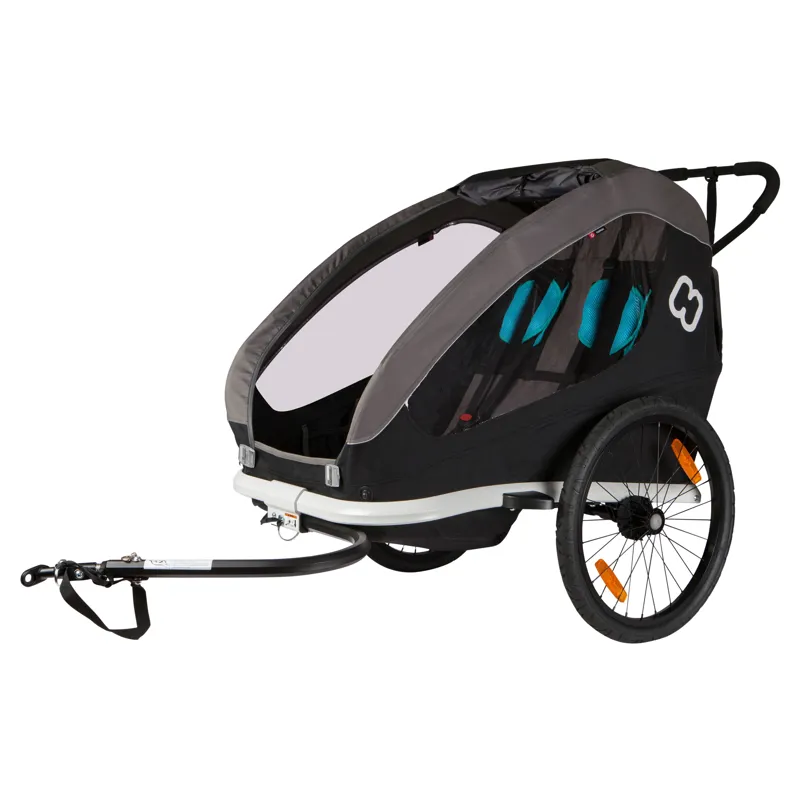 Hamax Traveller Child Bike Trailer: BLACK/GREY twin