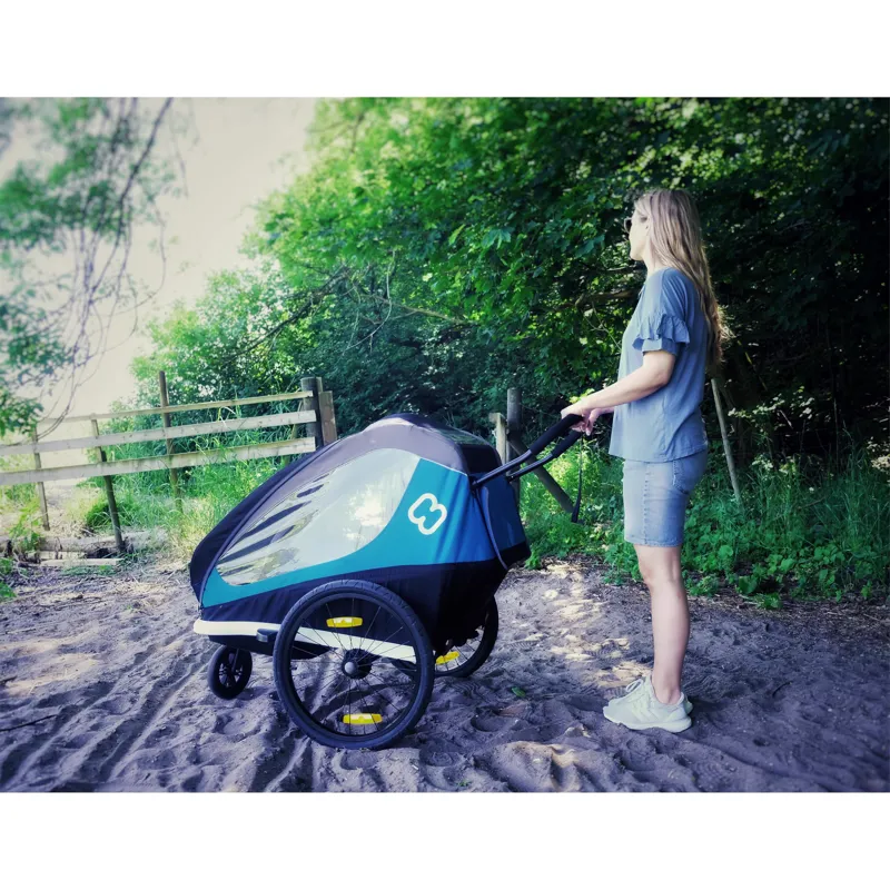Hamax Traveller Child Bike Trailer: BLUE/GREY twin-7