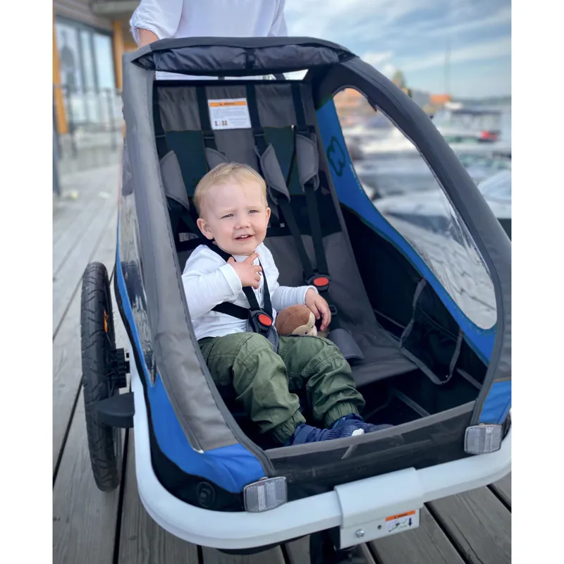 Hamax Traveller Child Bike Trailer: BLUE/GREY twin-3