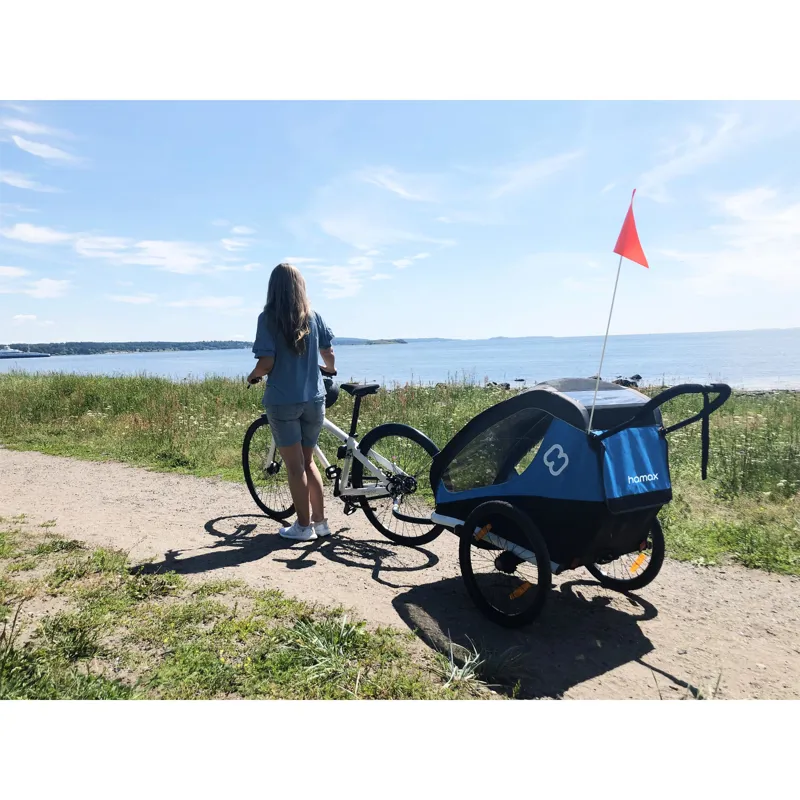Hamax Traveller Child Bike Trailer: BLUE/GREY twin-4