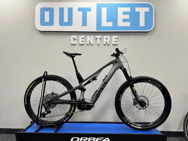 EX DEMO Whyte E-Lyte 150 RSX Large Electric Bike 2024 Gloss Silver/UD Carbon