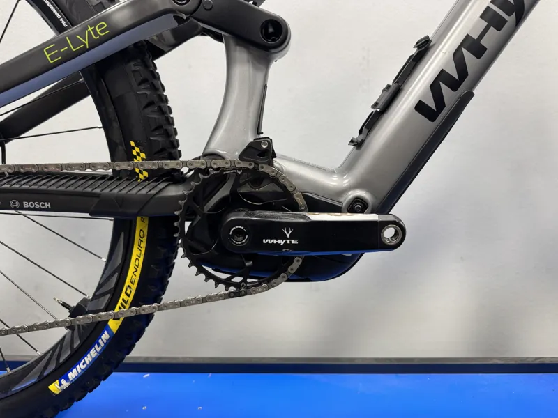 EX DEMO Whyte E-Lyte 150 RSX Large Electric Bike 2024 Gloss Silver/UD Carbon-2