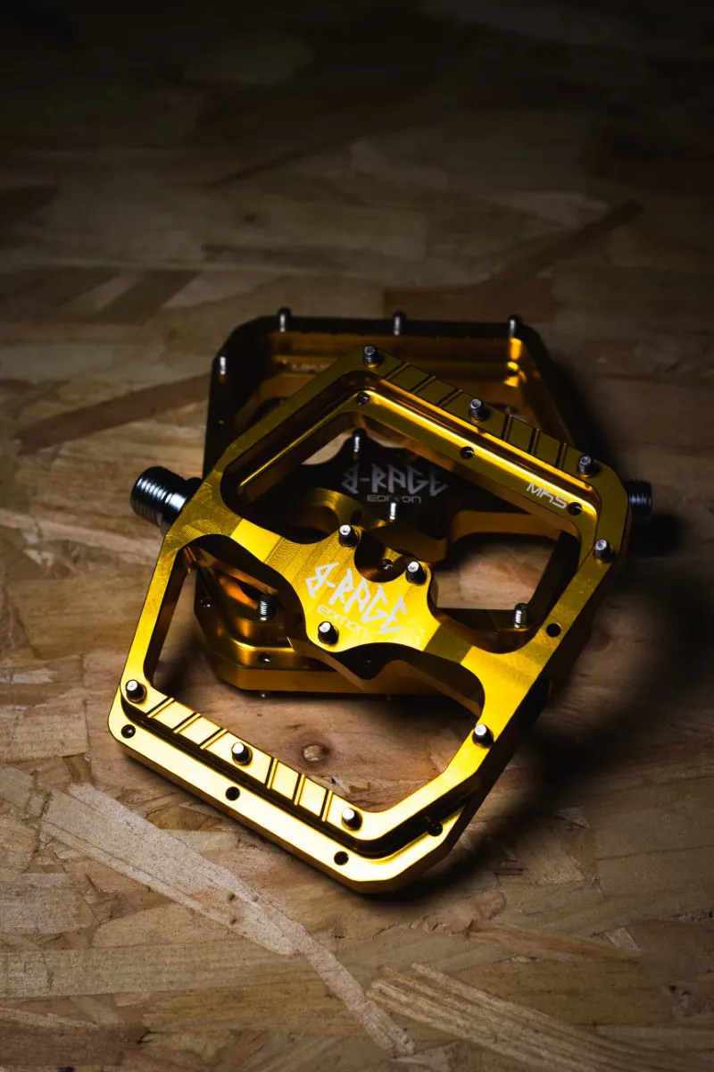 Burgtec Penthouse Flat MK5 B-Rage Edition Pedals Burgtec Bullion Gold-1