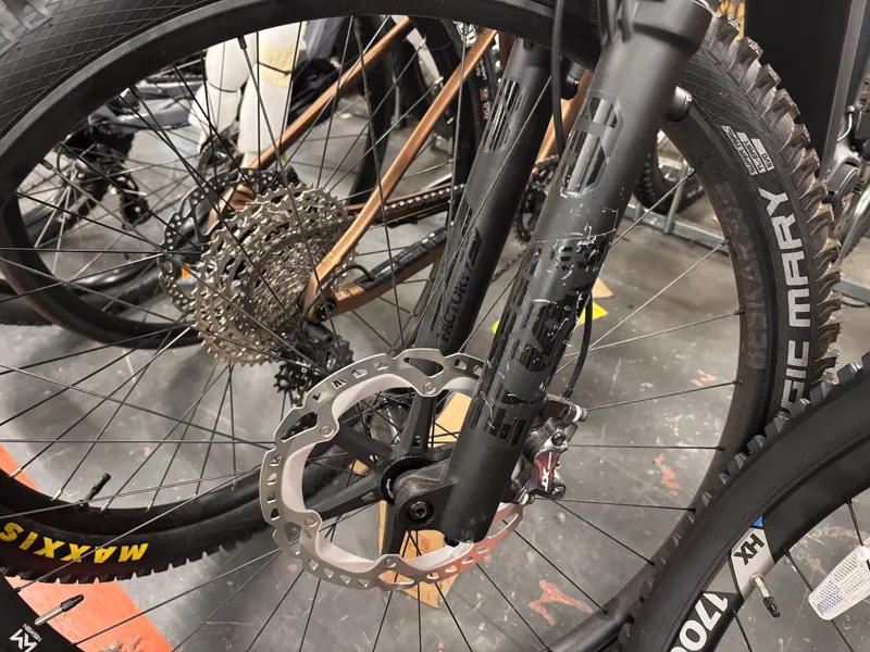 Ex Display Cube Stereo Hybrid One44 Action Team 800 Large Electric Bike 2025 Carbon/Gold-1