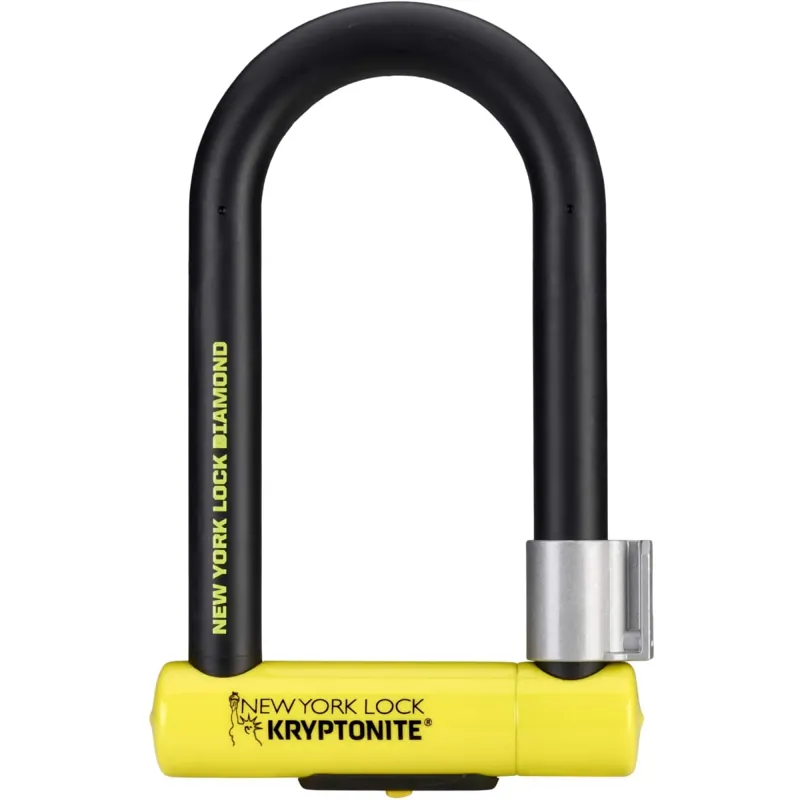 Kryptonite New York Diamond Angle Grinder Resistant Key U-Lock 20.4cmx9.5cm Black/Yellow