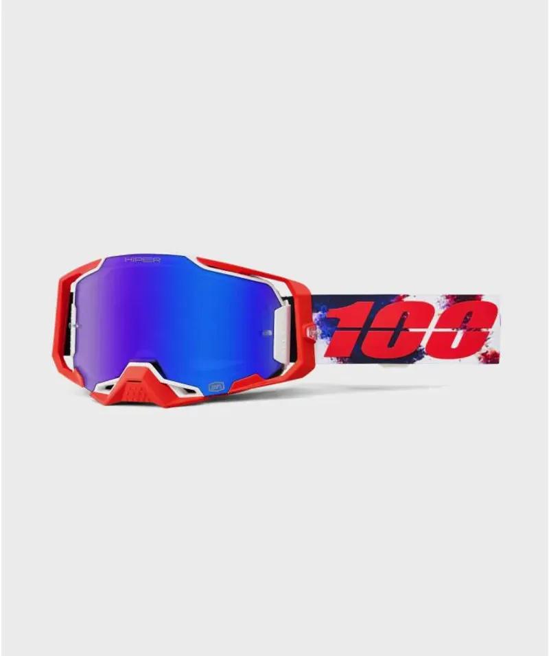 100 Percent Armega MTB Goggles / HiPER Mirror Blue Lens Morpho