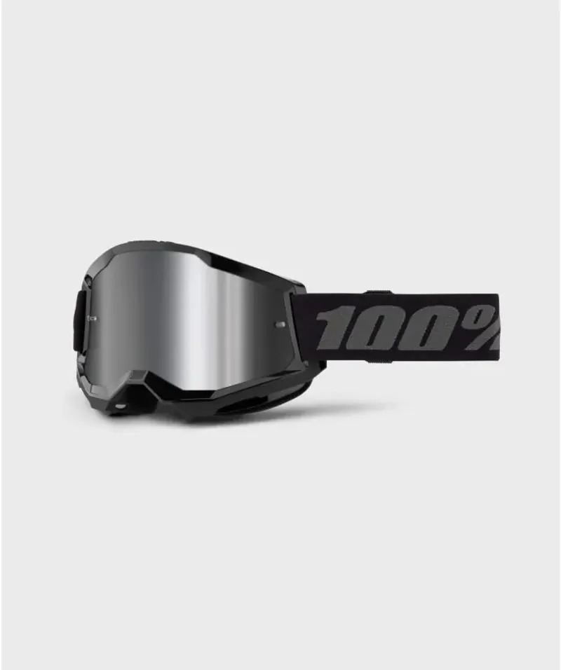 100 Percent Strata 2 MTB Goggle / Silver Mirror Lens Black