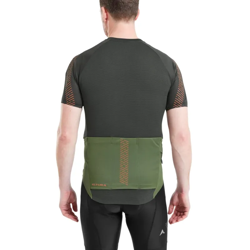 Altura Endurance Short Sleeve Cycling Jersey Carbon / Olive-1