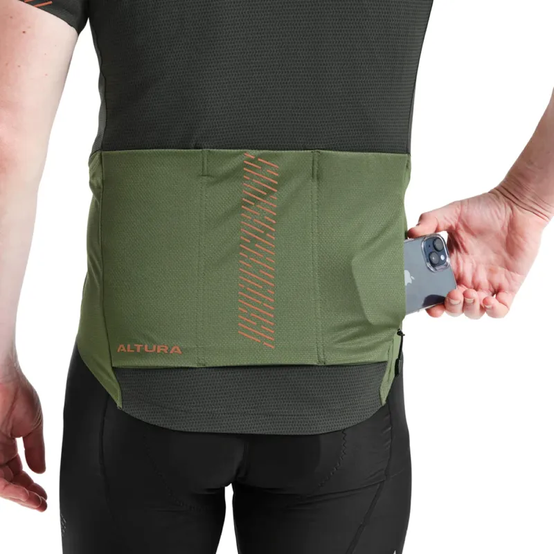 Altura Endurance Short Sleeve Cycling Jersey Carbon / Olive-2