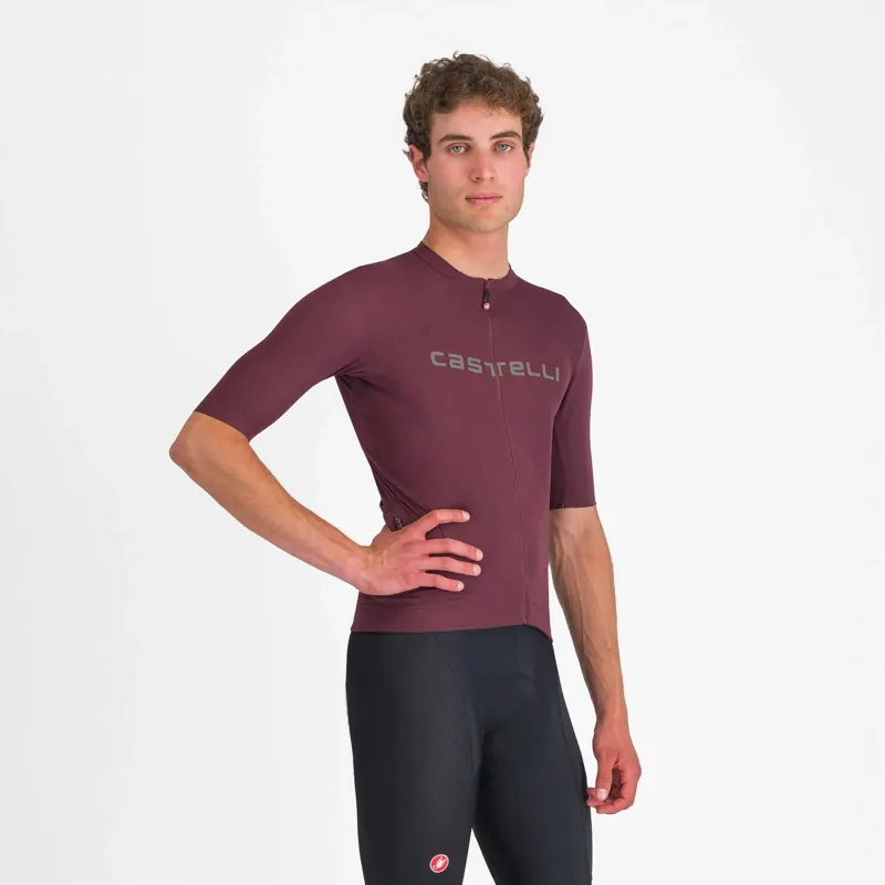 Castelli Prologo Lite Jersey Bordeaux/Silver Grey
