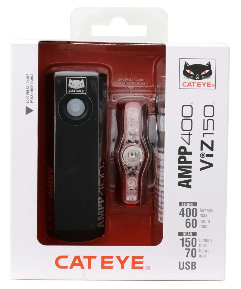 Cateye AMPP 400/Viz 150 Bike Light Set Black-5