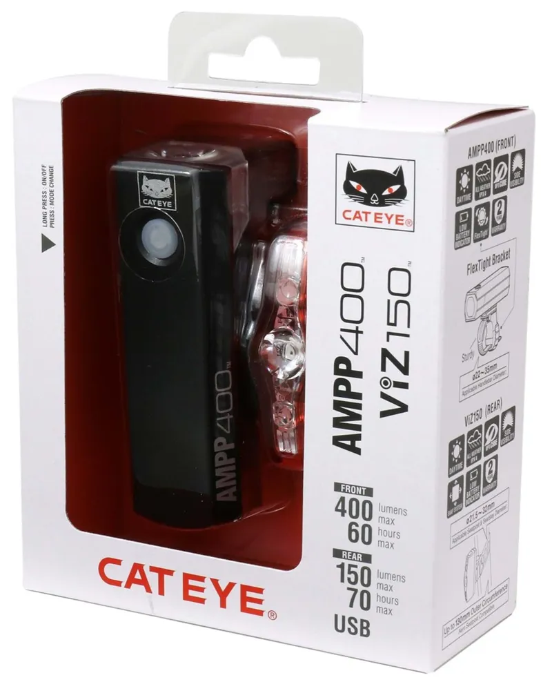 Cateye AMPP 400/Viz 150 Bike Light Set Black-6