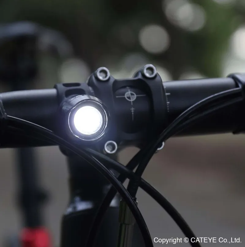 Cateye Orb Rechargeable Front Light Polished Black-3