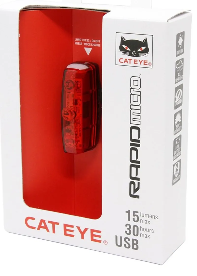 Cateye Rapid Micro USB Rechargeable Rear Light-6