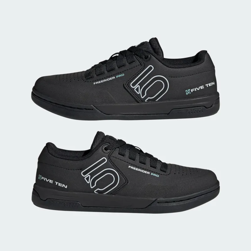 Five Ten Freerider Pro MTB Flat Womens Shoes Core Black/Crystal White/Acid Mint-9