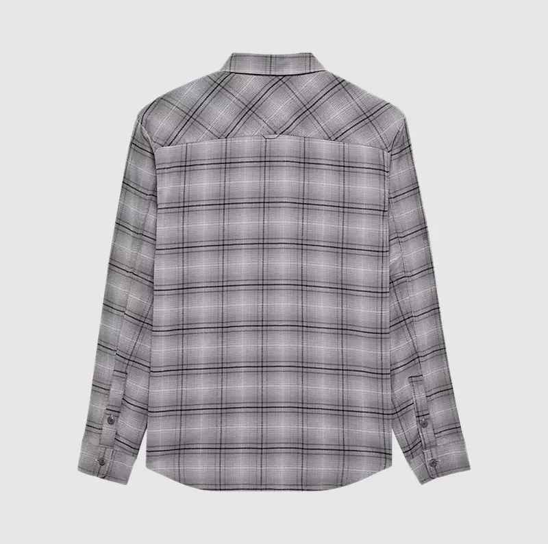Fox Survivalist Stretch Flannel Long Sleeve Shirt Light Grey-1