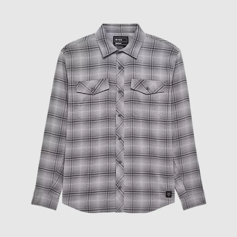 Fox Survivalist Stretch Flannel Long Sleeve Shirt Light Grey
