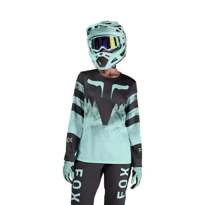 Fox Ranger Kairos Long Sleeve Jersey Women Turquoise-2