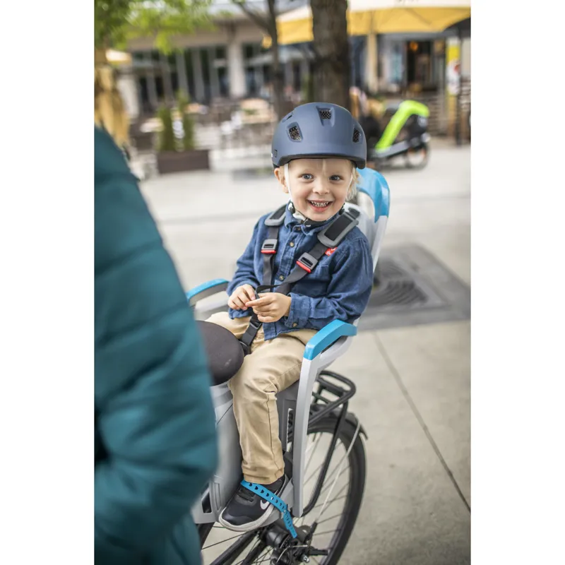 Hamax Amaze Child Bike Seat With Carrier Adapter Light Grey/Petrol Blue/Light Grey -2