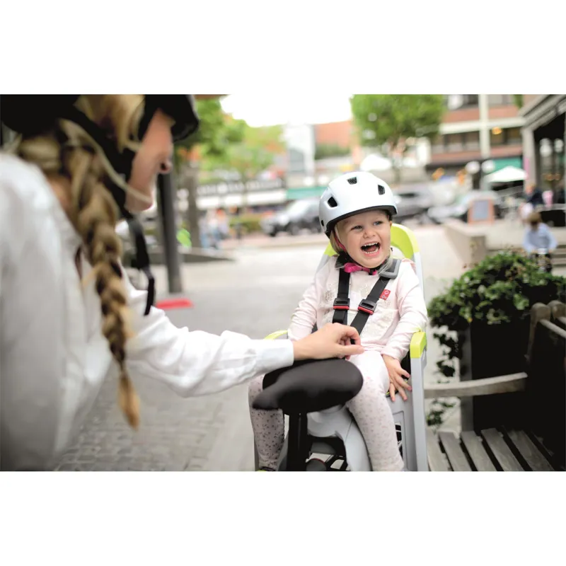 Hamax Amaze Child Bike Seat With Carrier Adapter Light Grey/Light Grey Lime -2