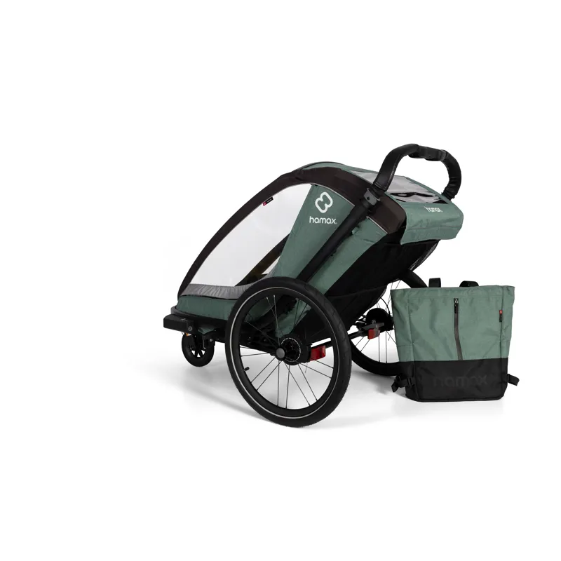 Hamax Cocoon Twin Child Bike Trailer Green/ Black -11