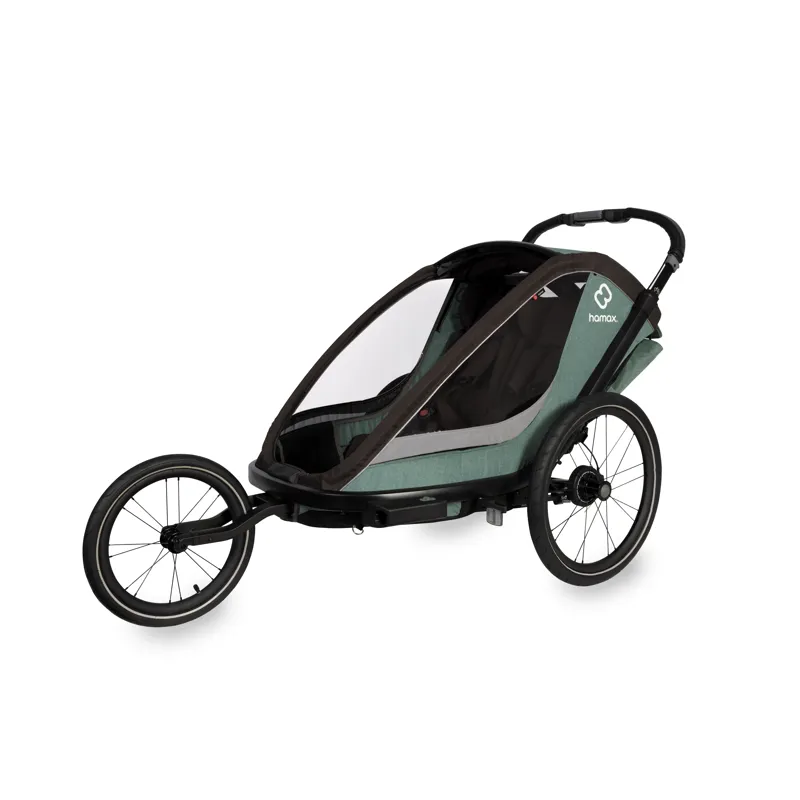 Hamax Cocoon Twin Child Bike Trailer Green/ Black -2