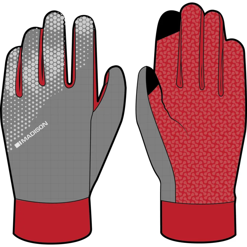 Madison Freewheel Stellar tech Windproof Gloves Mineral Red/Castle grey